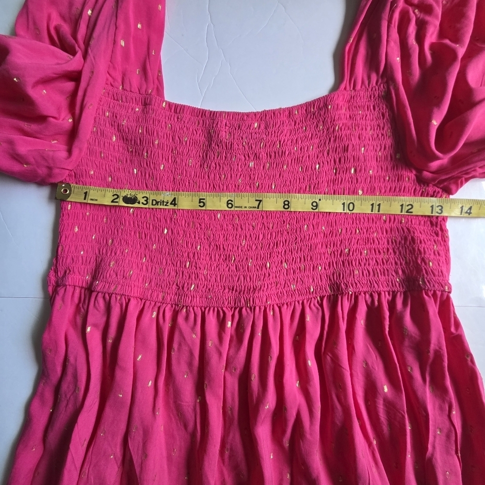 Motherhood Fuchsia Long Sleeve Mocked Empire Waist Top - Picture 6 of 10